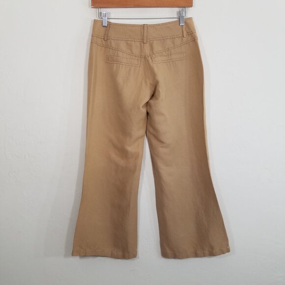 Cache Linen/Silk Wide Leg Crop Pants Size 0 - Picture 2 of 4